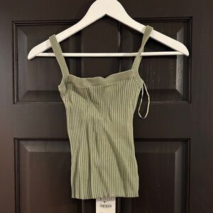 Zara Ribbed Sage Green Camisole
